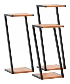 Vita Metal Çiçeklik Sehpa 3 lü 80 cm Kahverengi