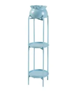 Nova Metal Çiçeklik 3 Raflı 95 cm Açık Mavi