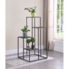 Nora Metal Çiçeklik 4 Raflı 128 cm Kahverengi/Siyah