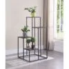 Nora Metal Çiçeklik 4 Raflı 128 cm Kahverengi/Siyah
