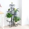 Paola Metal Çiçeklik 5 Raflı 107 cm Siyah