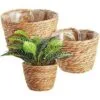 Mood Üç Katlı Hasır Saksı 25 cm Naturel
