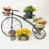 Nocturne Demir Çiçeklik 3 Raflı 51 cm Siyah