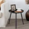 Novelix Metal Çiçeklik Sehpa 46 cm Siyah