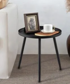 Novelix Metal Çiçeklik Sehpa 46 cm Siyah