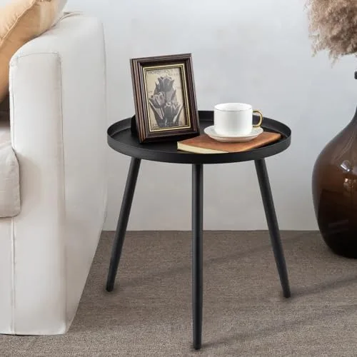 Novelix Metal Çiçeklik Sehpa 46 cm Siyah