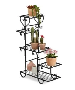 Novelix Metal Çiçeklik  75 cm Siyah