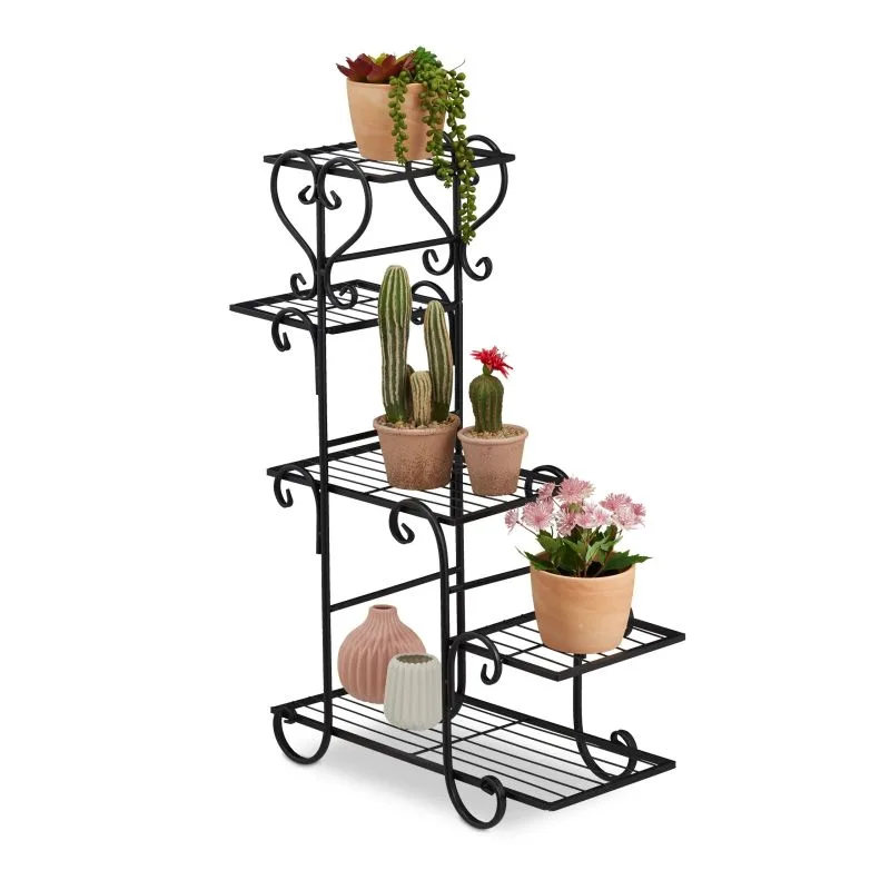 Novelix Metal Çiçeklik  75 cm Siyah