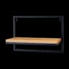 Novelo Metal 2 Raflı Çiçeklik 30 cm Siyah Ahşap