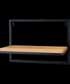 Novelo Metal 2 Raflı Çiçeklik 30 cm Siyah Ahşap