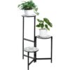 Olivia Seramik Tablalı Metal Çiçeklik 3 Raflı 70 cm