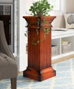 Ondine Ahşap Çiçeklik Sehpa 92 cm Kahverengi
