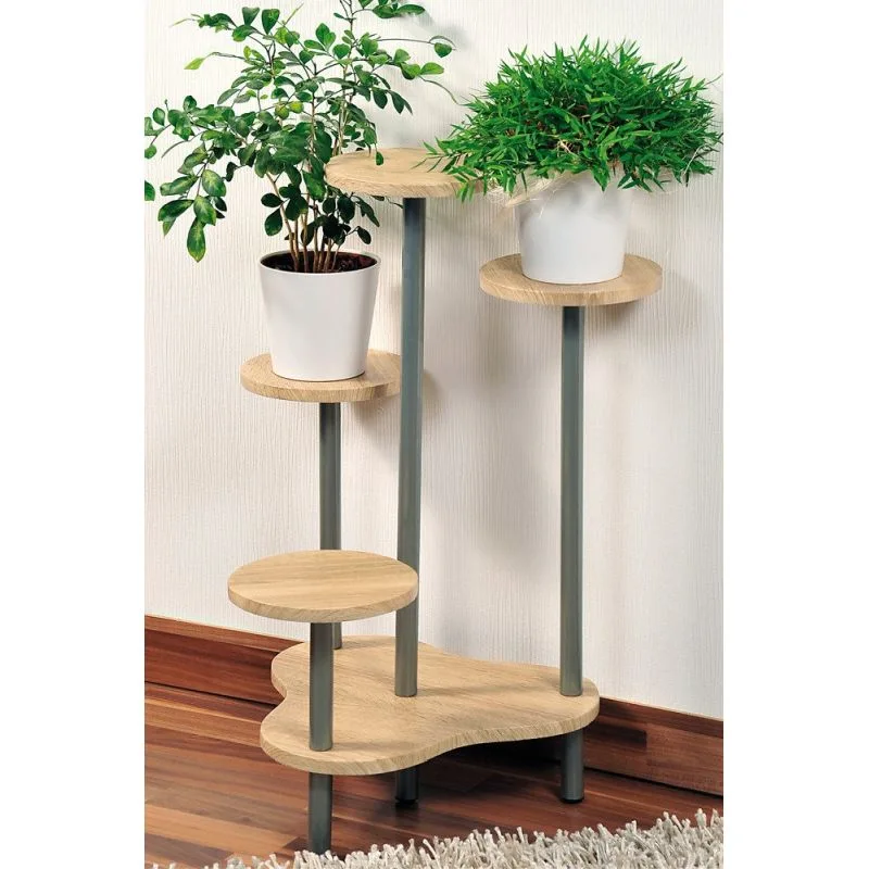 Orderly 4 Raflı MDF Çiçeklik 73 cm Kahverengi