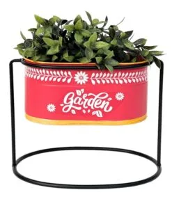 Ordina Metal Çiçeklik 24 cm Kırmızı Oval