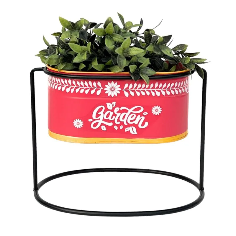 Ordina Metal Çiçeklik 24 cm Kırmızı Oval