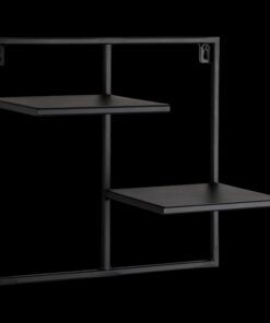 Pagino 2 Raflı Metal Çiçeklik 35 cm Siyah