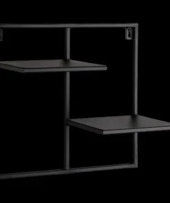 Pagino 2 Raflı Metal Çiçeklik 35 cm Siyah