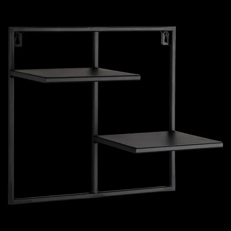 Pagino 2 Raflı Metal Çiçeklik 35 cm Siyah