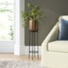 Perla Metal Çiçeklik 1 Raflı 61 cm Siyah/Pirinç