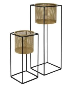 Prima Metal Çiçeklik 2 Raflı 71 cm Gold