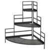 Racksto 3 Raflı Metal Çiçeklik 85 cm Siyah