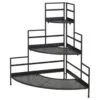 Racksto 3 Raflı Metal Çiçeklik 85 cm Siyah