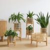Sivello Rattan Çiçeklik 2 Raflı 69 cm Naturel
