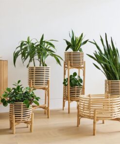 Sivello Rattan Çiçeklik 2 Raflı 69 cm Naturel