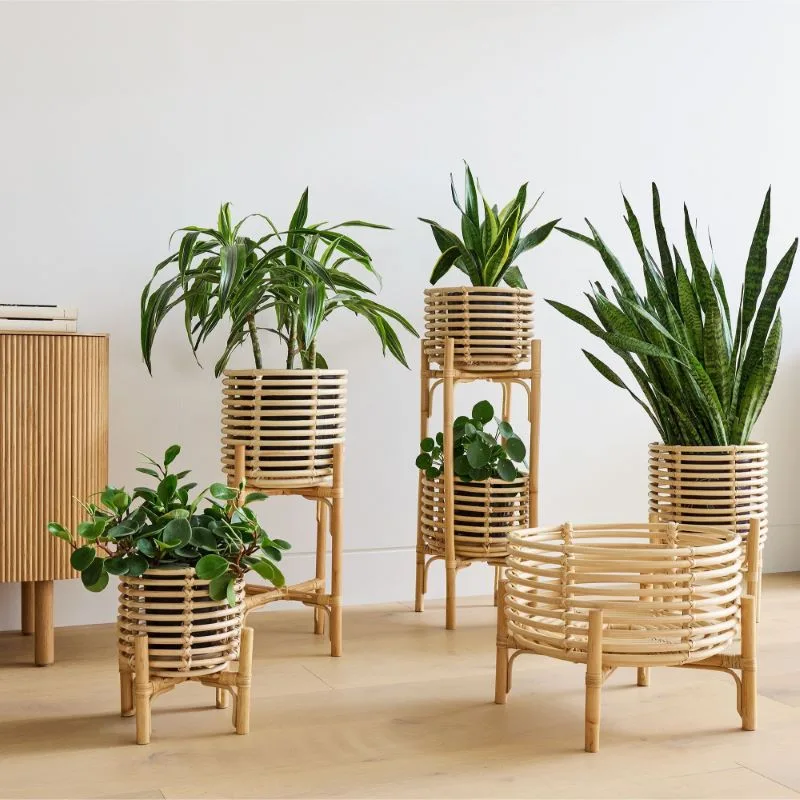 Sivello Rattan Çiçeklik 2 Raflı 69 cm Naturel