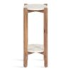 Renee Beyaz Mermer Yüzeyli Ahşap Saksılık 2 Raflı 60 cm