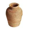 Renzo Doğal Rattan Çiçeklik 21 cm Ahşap Rengi