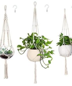 Riva İvory Pamuk Makrome Saksılık 4 Askılı