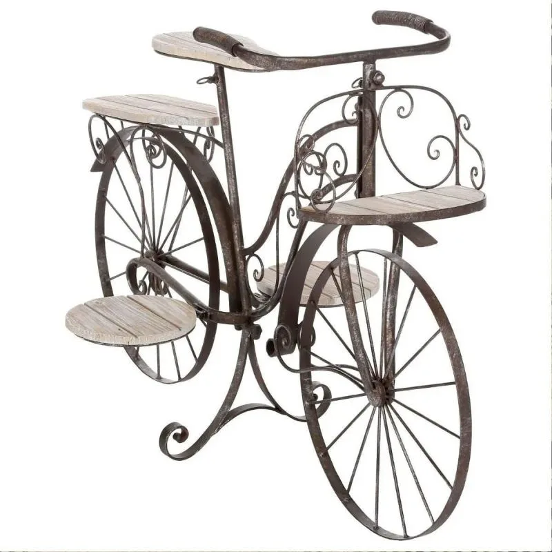 Roma Metal Bisiklet Çiçeklik 5 Raflı 64 cm Gri
