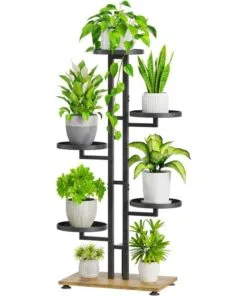 Rosa Metal Çiçeklik 7 Raflı 104 cm Siyah