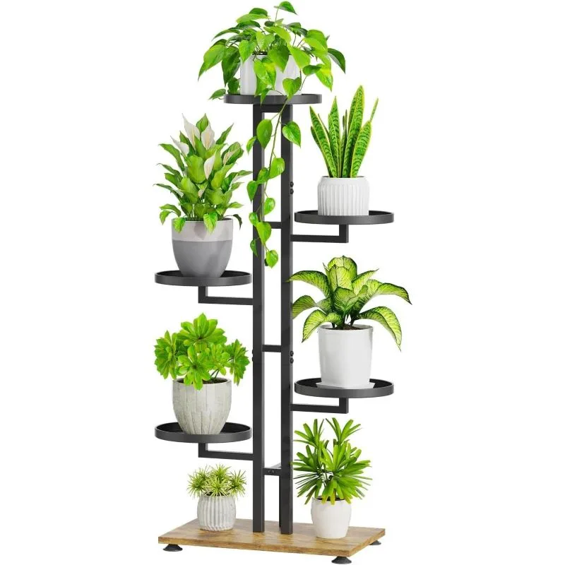 Rosa Metal Çiçeklik 7 Raflı 104 cm Siyah