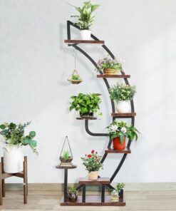 Rosalie Metal 9 Raflı Dalga Tasarımlı Çiçeklik 152 cm