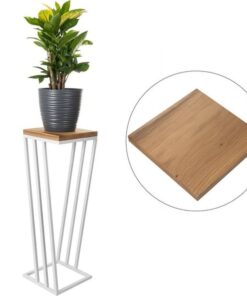 Shelfio Tek Raflı Metal Çiçeklik 60 cm Beyaz
