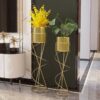Shelvia Metal Çiçeklik 90 cm Gold