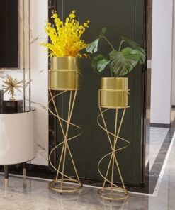 Shelvia Metal Çiçeklik 90 cm Gold