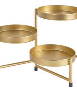 Siena Metal Çiçeklik 3 Raflı 25 cm Gold