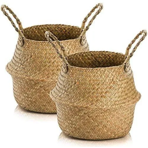 Sivello Hasır Saksı 27 cm Kahverengi