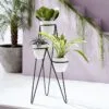 Lineare Siyah Metal Çiçeklik 3 Raflı 89 cm