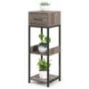 Stacko 3 Raflı Metal Çiçeklik 92 cm Gri