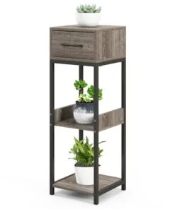 Stacko 3 Raflı Metal Çiçeklik 92 cm Gri