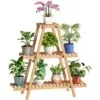 Stella 3 Raflı Bambu Üçgen Çiçeklik 82 cm Stella 3 Raflı Bambu Üçgen Çiçeklik 82 cm