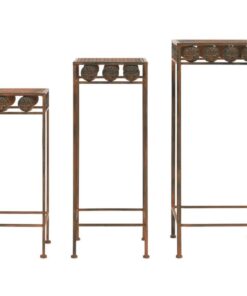 Stella Metal Çiçeklik 3 Raflı 71 cm Kahverengi