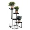 Storato 4 Raflı Metal Çiçeklik 70 cm Siyah