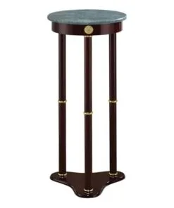 Storella Mermer Ahşap Yuvarlak Çiçeklik Sehpa 70 cm Yeşil