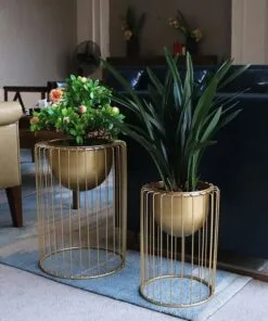Storetti Metal Çiçeklik 40 cm Altın