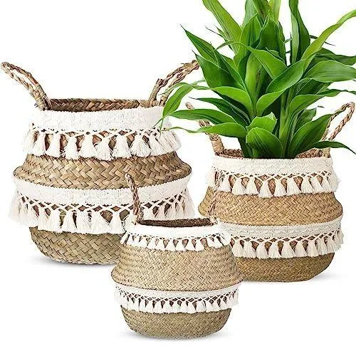 Storix Hasır Saksı 32 cm Kahverengi